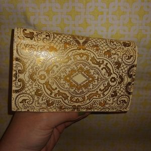 Vintage 60s Gold Print Wallet Clutch Mini Bag